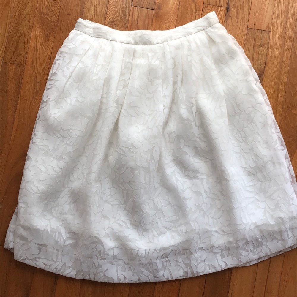J crew white midi skirt